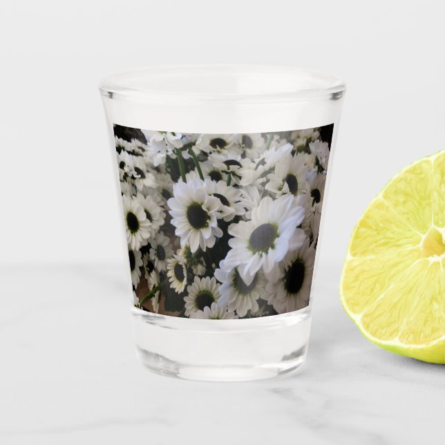 Vaso De Chupito Daisy blanco y negro - (Anverso)