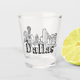 Vaso De Chupito Dallas Skyline Art Design Dallas Skyline Design