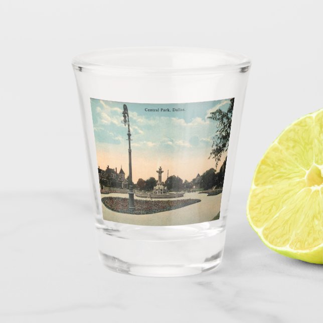 Vaso De Chupito Dallas TX, Central Park, 1910 con inspiración vint (Anverso)