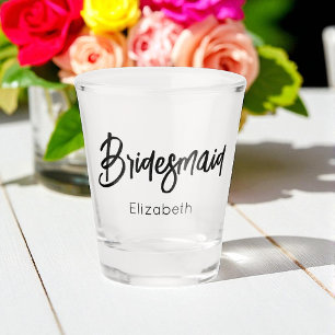 Vaso De Chupito Dama de honor Boda negro blanco 