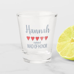 Vaso De Chupito Dama de Honor de 5 Corazones para Novia y Cortejo