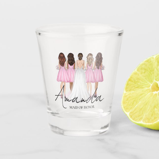 Vaso De Chupito Dama de Honor Personalizada Regalo de Nombre Perso (Anverso)