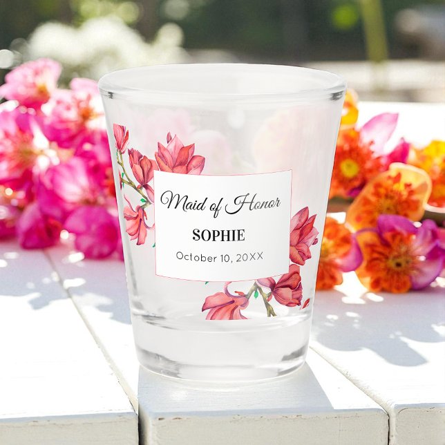 Vaso De Chupito Dama de Honor Rosa Blanca Boda (Subido por el creador)