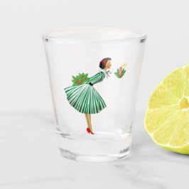 Vaso De Chupito Dama de la Vintage de 1950