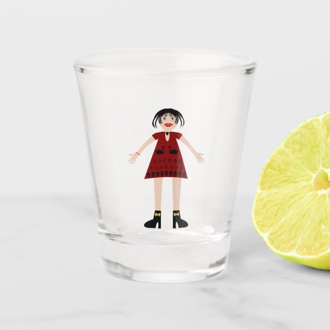 Vaso De Chupito Dama de vampiros gótica de Halloween (Anverso)