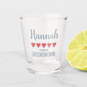 Vaso De Chupito Damas y Comitiva Nupcial 5 Corazón Dama del Novio