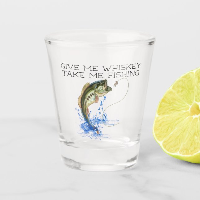 Vaso De Chupito Dame Whiskey Llévame Vidrio De Pesca. (Anverso)