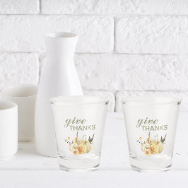 Vaso De Chupito Dar las gracias a la calabaza acuarela