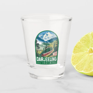 Vaso De Chupito Darjeeling India Travel Art Emblem