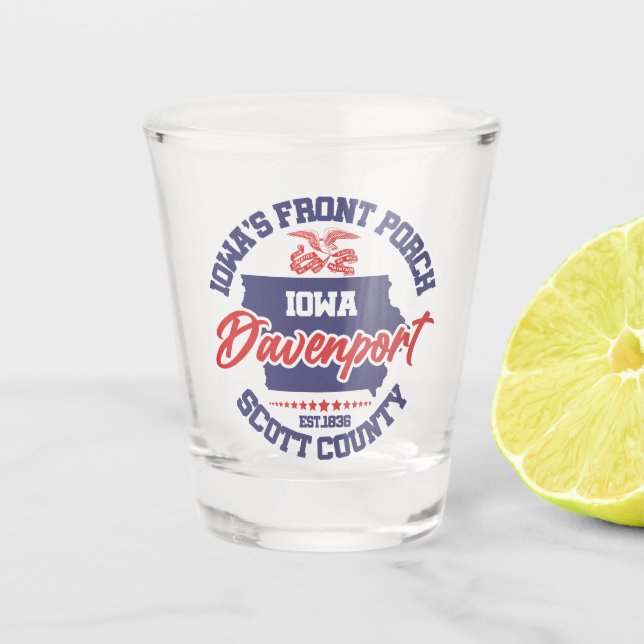 Vaso De Chupito Davenport, Iowa (Anverso)