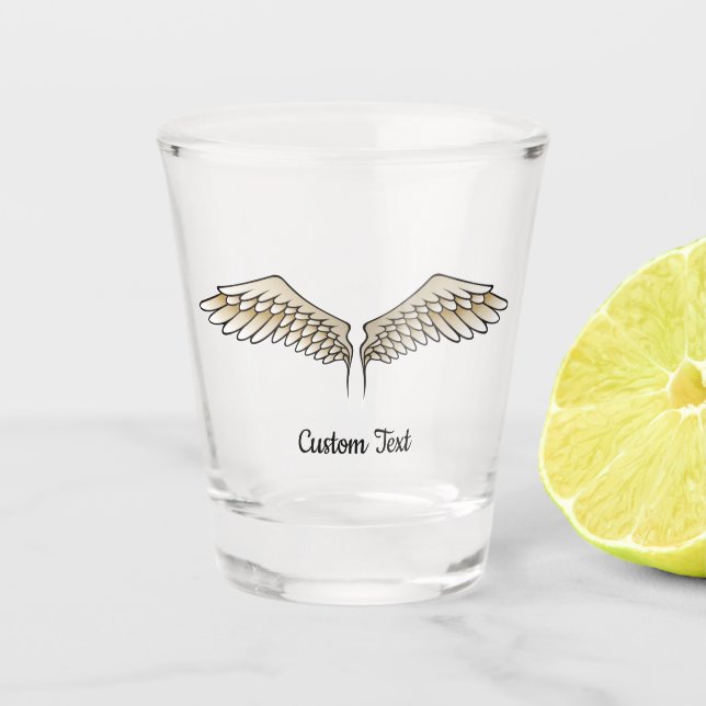 Vaso de chupito de alas beige (Anverso)