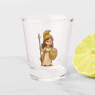 Vaso de chupito de Atenea de dibujos animados lind