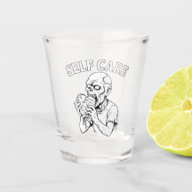 Vaso de chupito de autocuidado de esqueleto – Cara