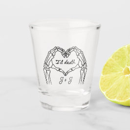 Vaso de chupito de boda personalizado hasta la mue