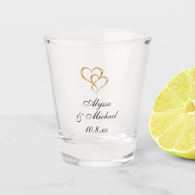 Vaso de chupito de boda personalizado | Regalos de (Anverso)