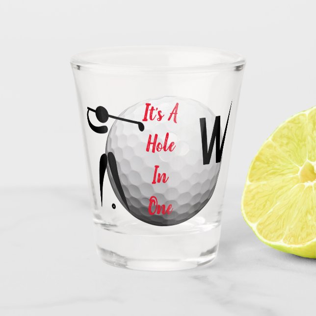 Vaso de chupito de bola de golf con tema personali (Anverso)