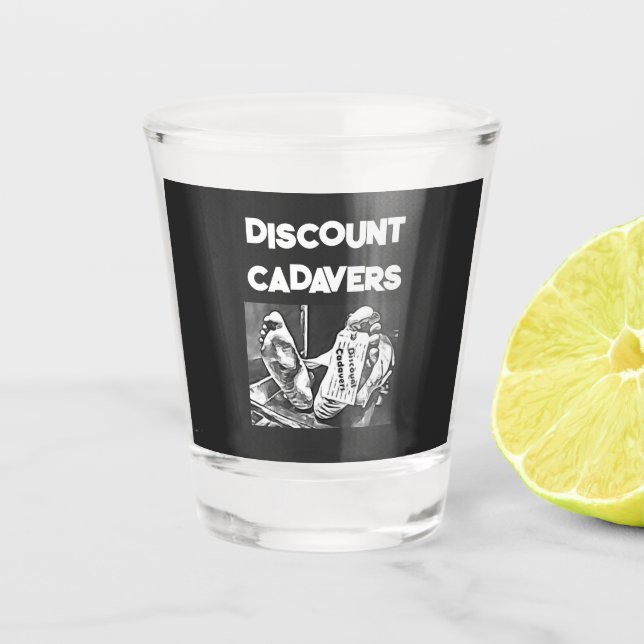 Vaso de chupito de cadáveres con descuento (Anverso)