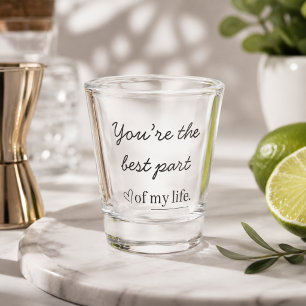 Vaso de chupito de cita de amor moderno