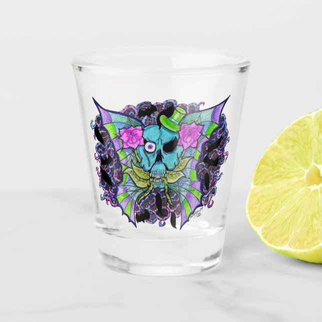 Vaso de chupito de cráneo alado Psyko-Daizie (Anverso)