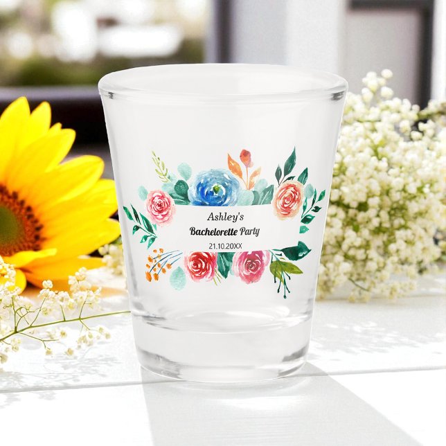 Vaso de chupito de despedida de soltera con flores (Subido por el creador)