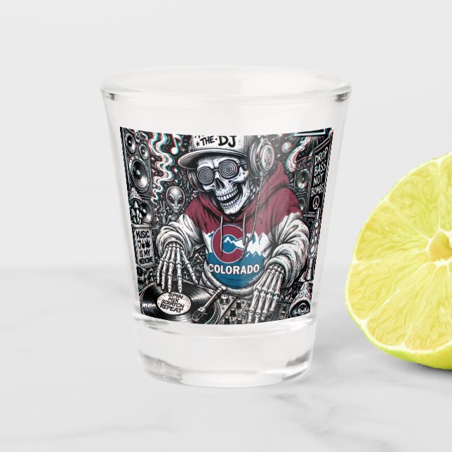 Vaso de chupito de Dj Colorado (Anverso)