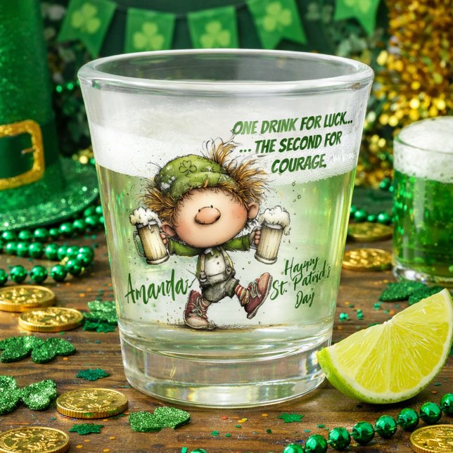 Vaso de chupito de duende bailarín del Día de San  (Subido por el creador)