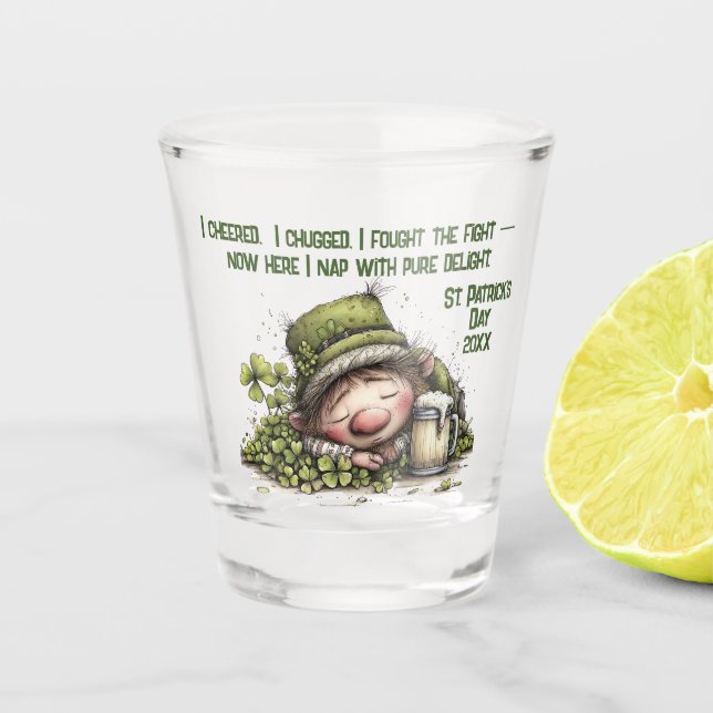 Vaso de chupito de duende dormilón (Anverso)