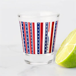 Vaso de chupito de estrellas y rayas patrióticas