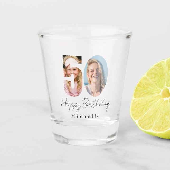 Vaso de chupito de foto personalizada para cumplea (Anverso)