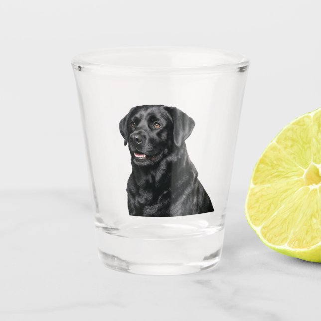 Vaso de chupito de Labrador Negro (Anverso)