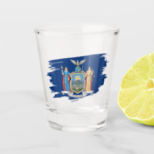 Vaso de chupito de Nueva York, EE. UU., Bandera pa