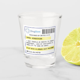 Vaso de chupito de receta divertida personalizada
