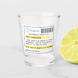 Vaso de chupito de receta divertida personalizada