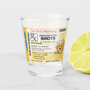 Vaso de chupito de receta médica divertida para re