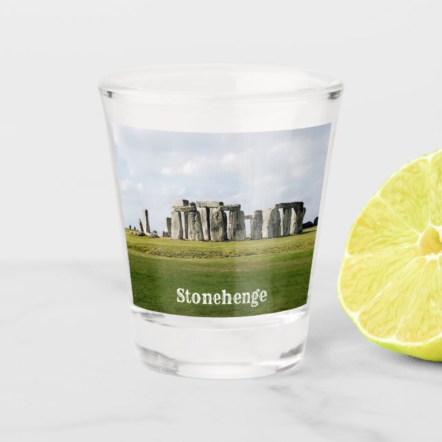 Vaso de chupito de recuerdo de Stonehenge Inglater (Anverso)