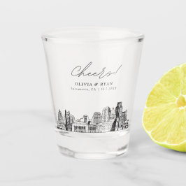 Vaso de chupito de regalo de boda en Sacramento Ch
