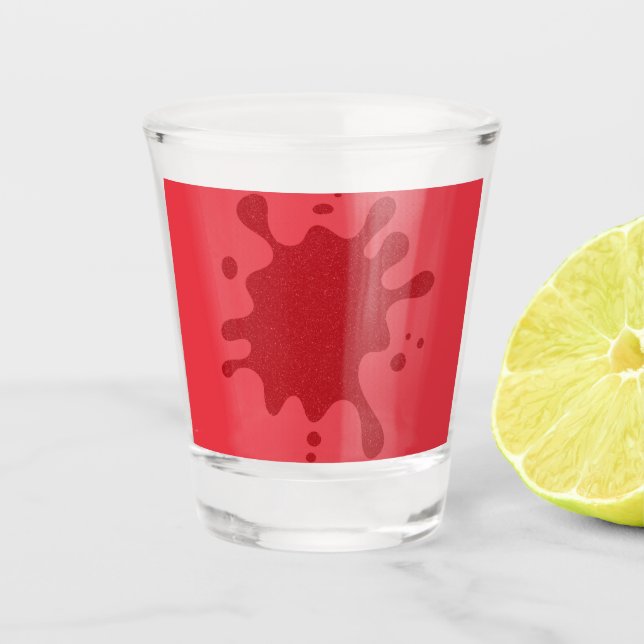 Vaso de chupito de salpicadura roja de tomate pers (Anverso)