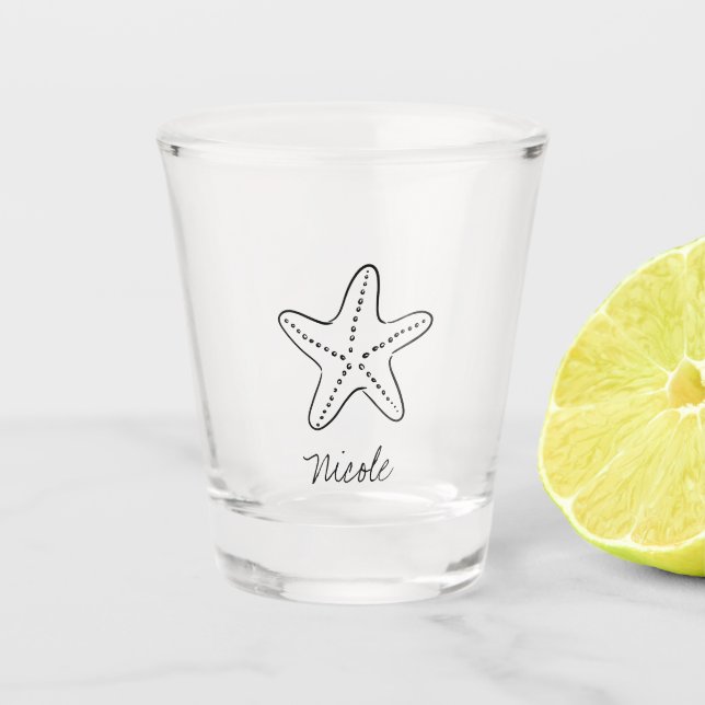Vaso de chupito de soltera personalizado con conch (Anverso)