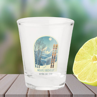 Vaso de chupito de vacaciones de esquí en Mount Ba