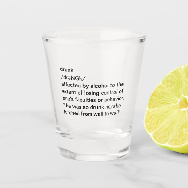 Vaso De Chupito Definición divertida de borracho Fiesta  (Anverso)