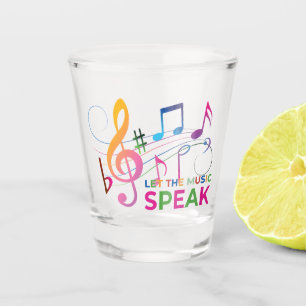 Vaso De Chupito Dejemos que la música hable, notas musicales