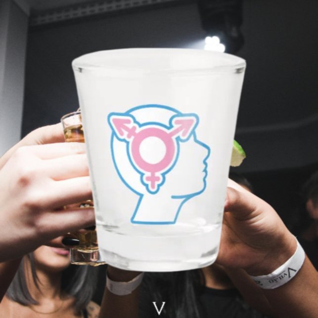 Vaso de chupito del Símbolo del Orgullo Trans (Subido por el creador)