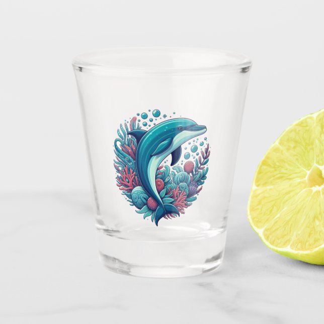 Vaso De Chupito Delfín cutáneo, costero/náutico (Anverso)