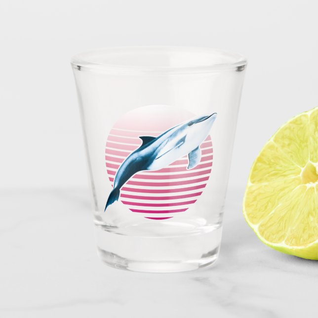 Vaso De Chupito Delfín retro estilo vintage (Anverso)