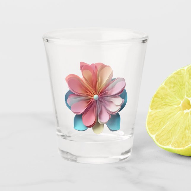 Vaso De Chupito "Delicado Bloom Petal de papel" (Anverso)