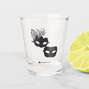 Vaso De Chupito DERRAMAR Un Par De Máscaras De Mascaradas