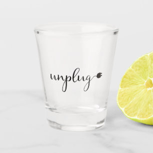Vaso De Chupito Desconectar con texto de script y Plug