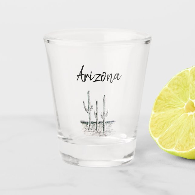 Vaso De Chupito Desert Cactus Arizona Glass Southwest Typography (Anverso)
