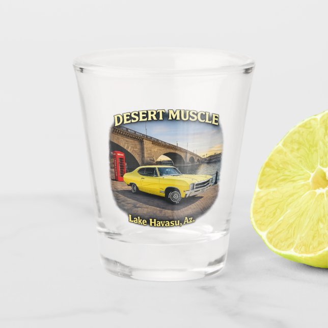 Vaso De Chupito Desert Muscle Retro Car Design (Anverso)