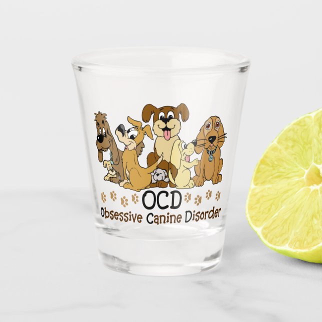 Vaso De Chupito Desorden canino obsesivo de OCD (Anverso)